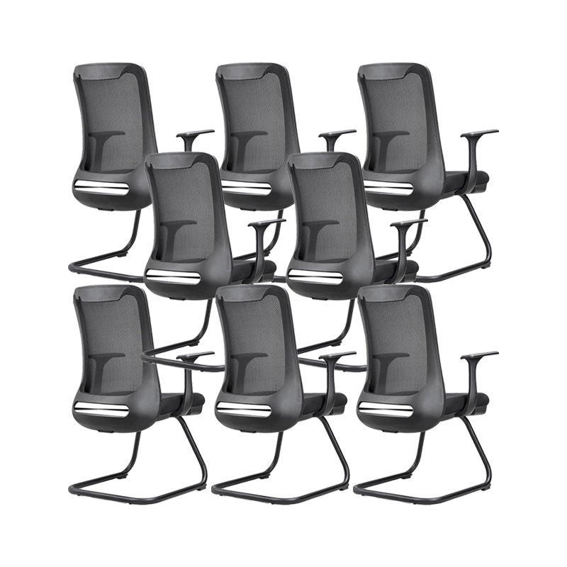 Modern Swivel Chair No Distressing Fixed Arms Breathable Air Grid Office Chair