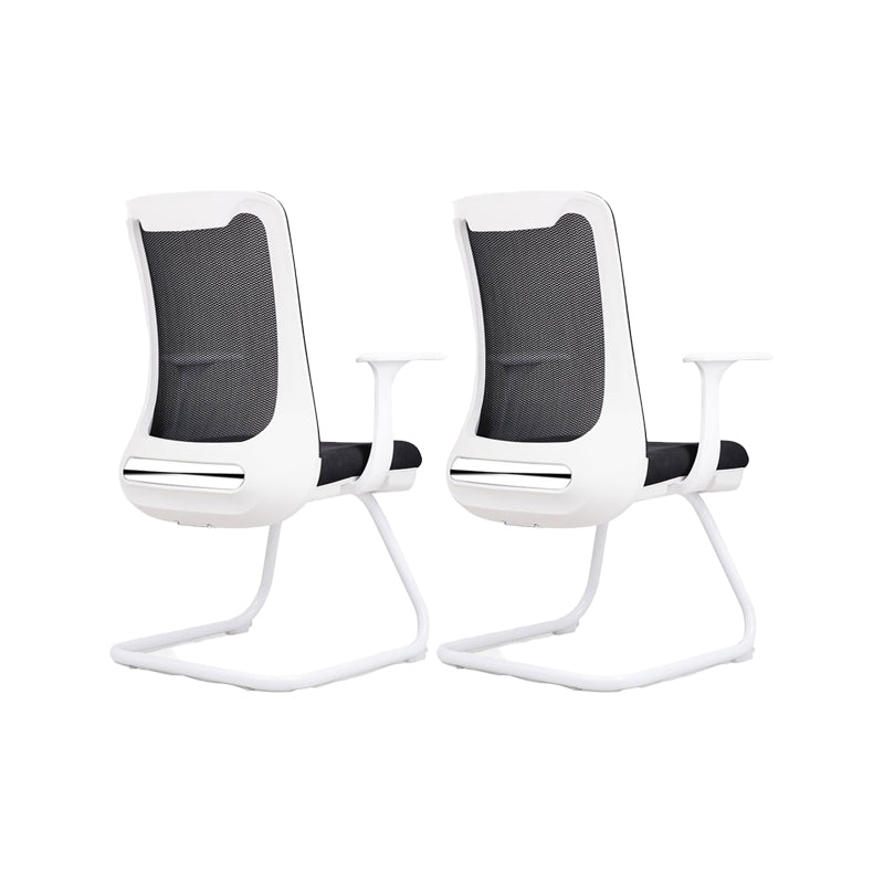 Modern Swivel Chair No Distressing Fixed Arms Breathable Air Grid Office Chair