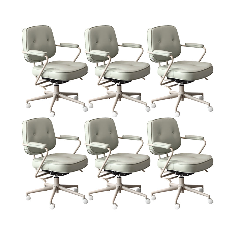 Contemporary Padded Arms Task Chair Leather Desk Chair for Office