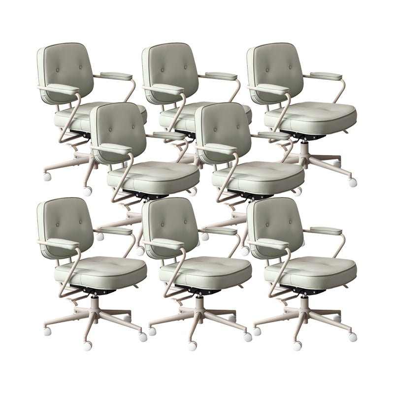 Contemporary Padded Arms Task Chair Leather Desk Chair for Office