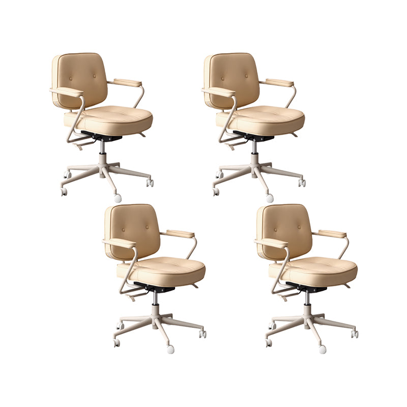 Contemporary Padded Arms Task Chair Leather Desk Chair for Office