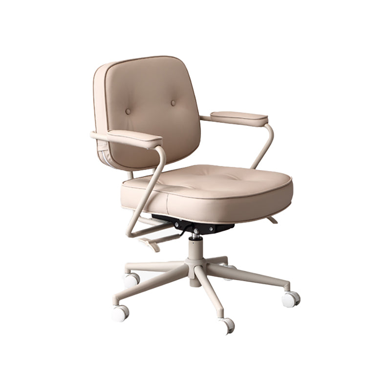 Contemporary Padded Arms Task Chair Leather Desk Chair for Office