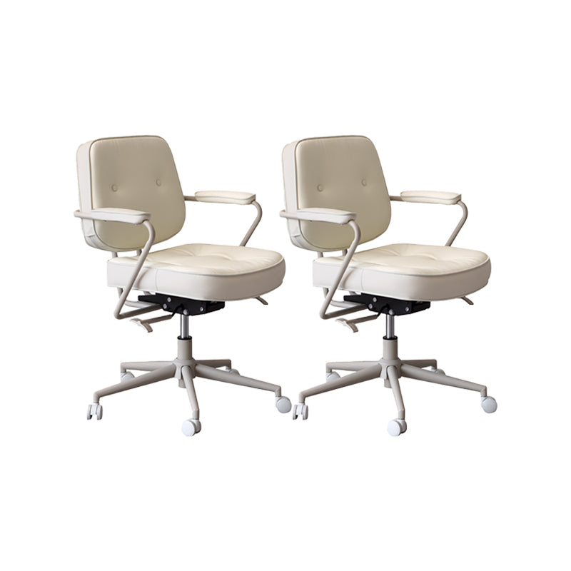 Contemporary Padded Arms Task Chair Leather Desk Chair for Office