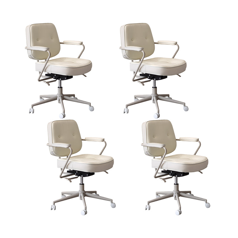 Contemporary Padded Arms Task Chair Leather Desk Chair for Office