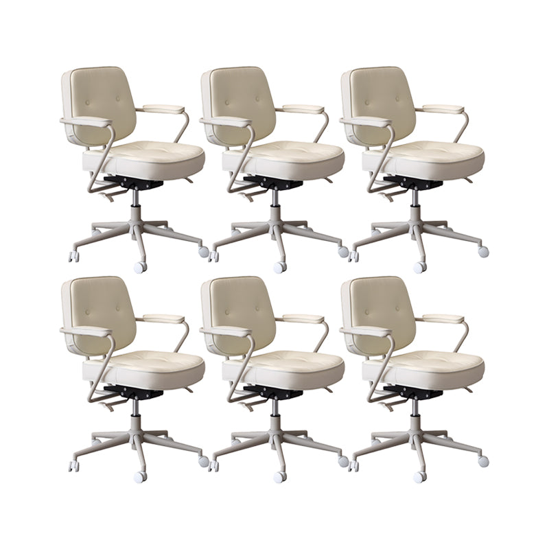 Contemporary Padded Arms Task Chair Leather Desk Chair for Office