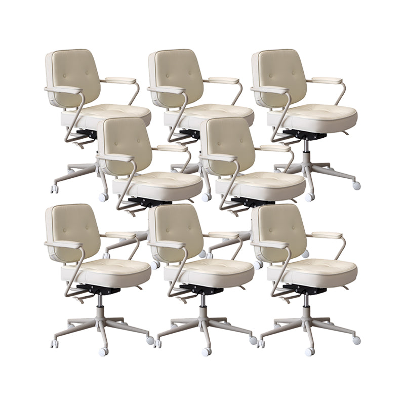 Contemporary Padded Arms Task Chair Leather Desk Chair for Office