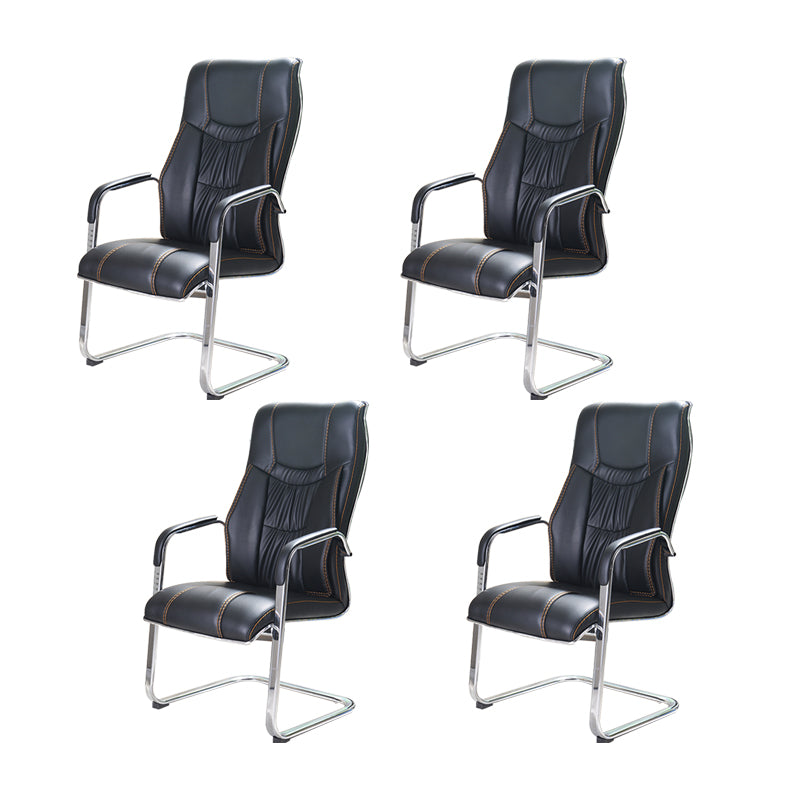 Modern Upholstered Office Chair No Wheels Fixed Arms No Distressing Desk Chair