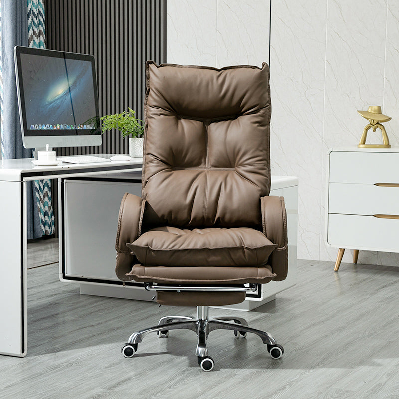 Contemporary Padded Arms Office Chair Height-adjustable Desk Chair for Office