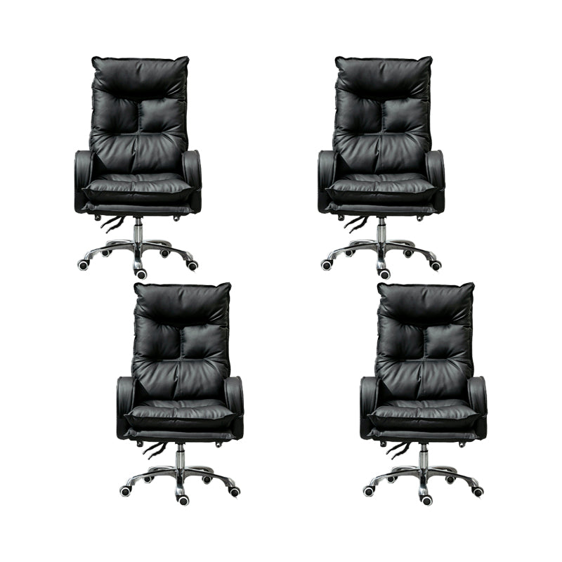 Contemporary Padded Arms Office Chair Height-adjustable Desk Chair for Office