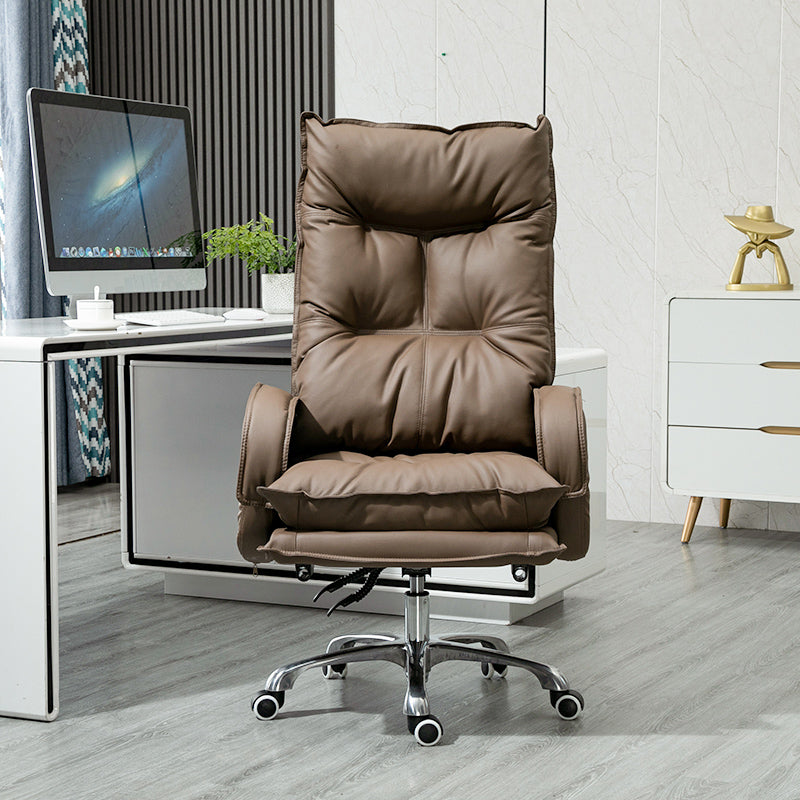 Contemporary Padded Arms Office Chair Height-adjustable Desk Chair for Office