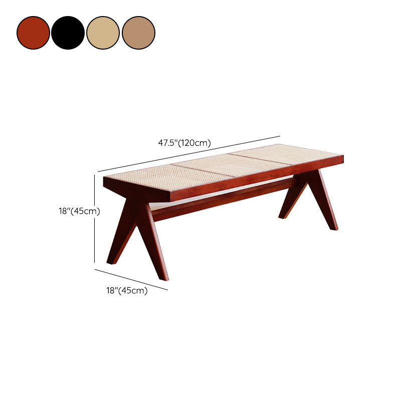 14.82-inch Width Tropical Seating Bench Solid Wood Bedroom Bench