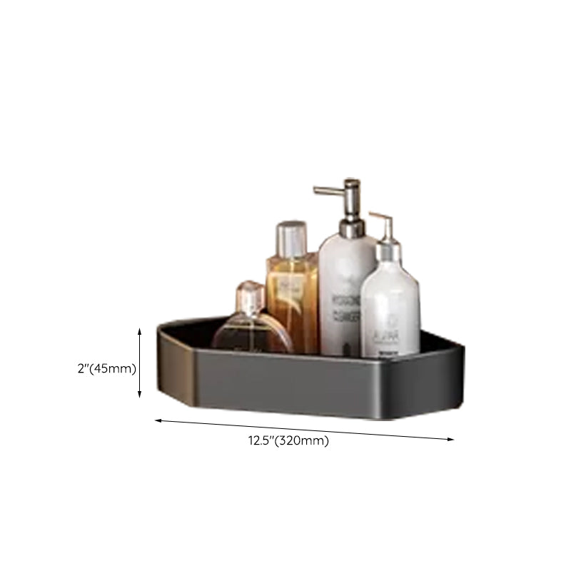 Contemporary Black Finish Bathroom Accessory Set with Bath Shelf/Towel Bar