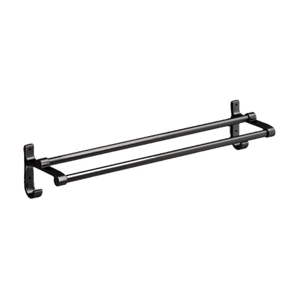 Classic Bath Hardware Set in Aluminum Black Finish Robe Hooks/ Towel Bar