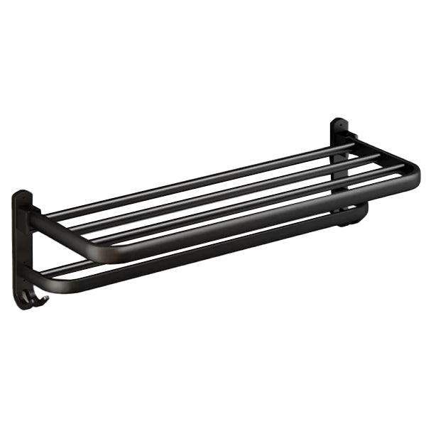 Classic Bath Hardware Set in Aluminum Black Finish Robe Hooks/ Towel Bar