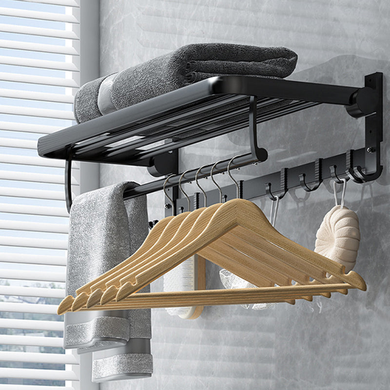 Classic Bath Hardware Set in Aluminum Black Finish Robe Hooks/ Towel Bar