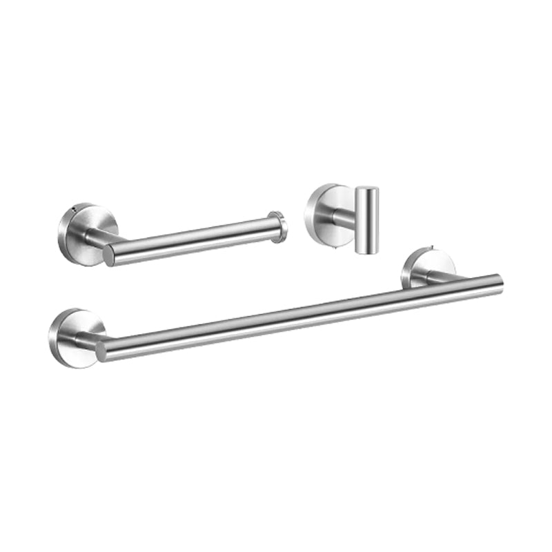 Modern Stainless Steel Bathroom Hardware Set Brushed Chrome Towel Bar/Ring & Robe Hooks