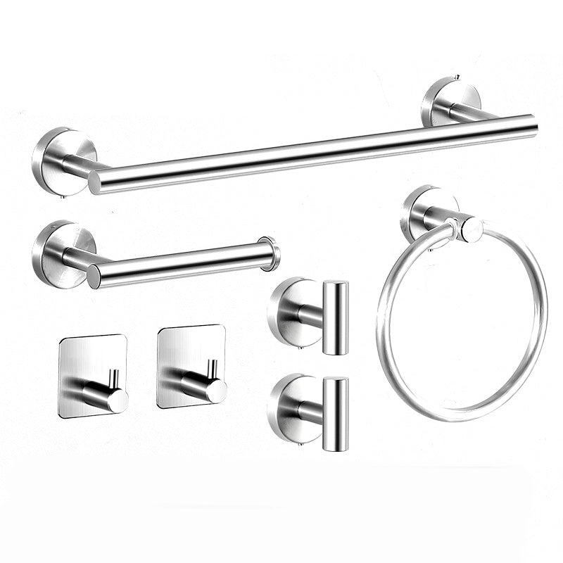 Modern Stainless Steel Bathroom Hardware Set Brushed Chrome Towel Bar/Ring & Robe Hooks