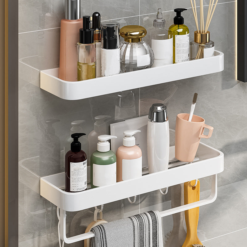 Contemporary Bathroom Accessory Set  Metal Bath Shelf in White