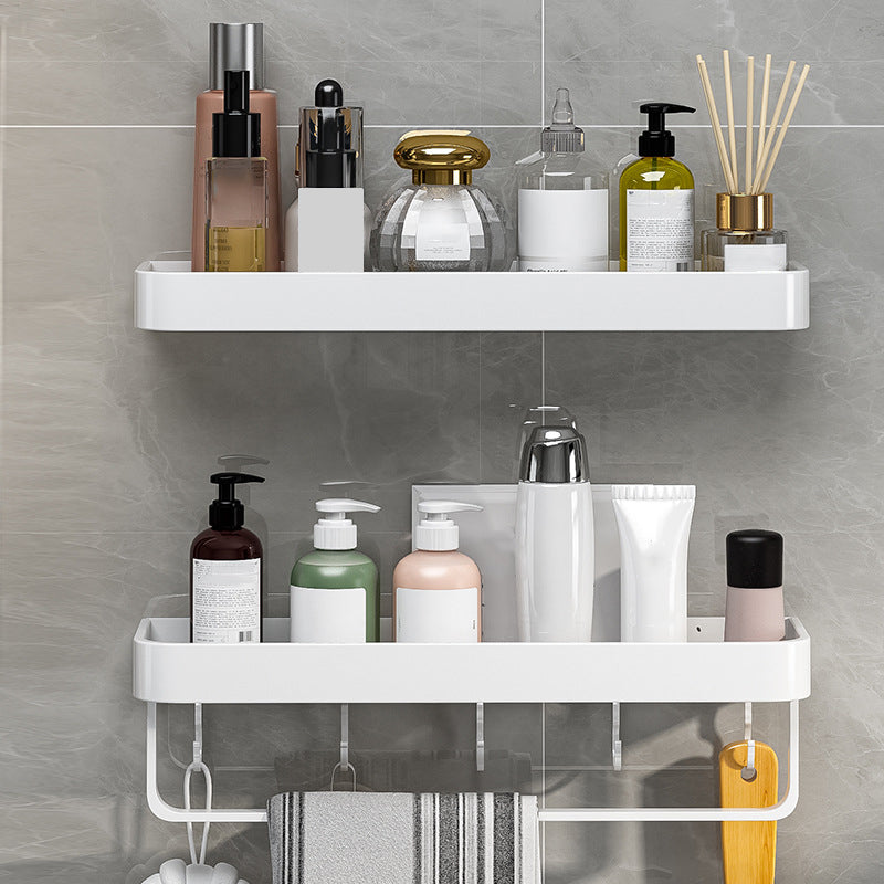 Contemporary Bathroom Accessory Set  Metal Bath Shelf in White