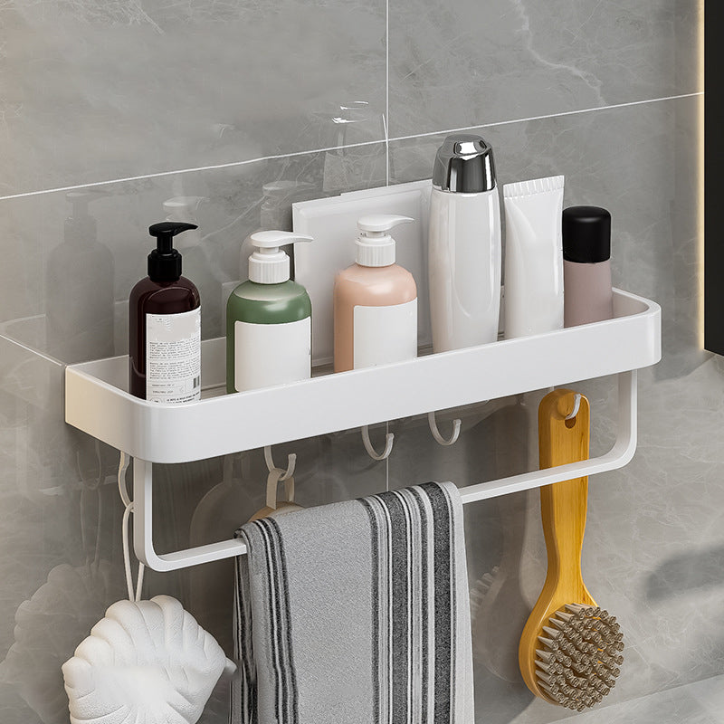 Contemporary Bathroom Accessory Set  Metal Bath Shelf in White