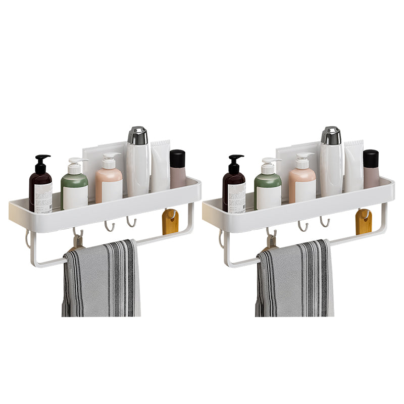 Contemporary Bathroom Accessory Set  Metal Bath Shelf in White