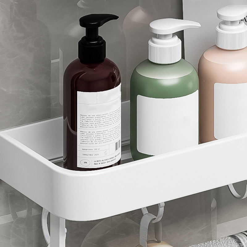 Contemporary Bathroom Accessory Set  Metal Bath Shelf in White