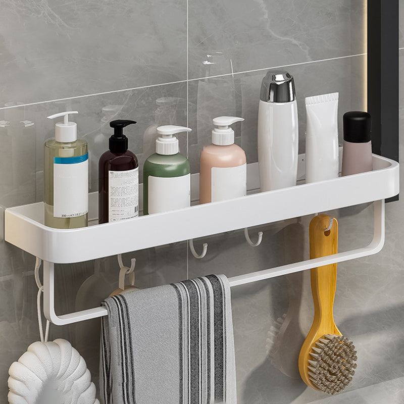 Contemporary Bathroom Accessory Set  Metal Bath Shelf in White