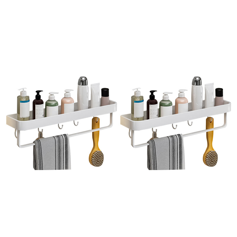 Contemporary Bathroom Accessory Set  Metal Bath Shelf in White