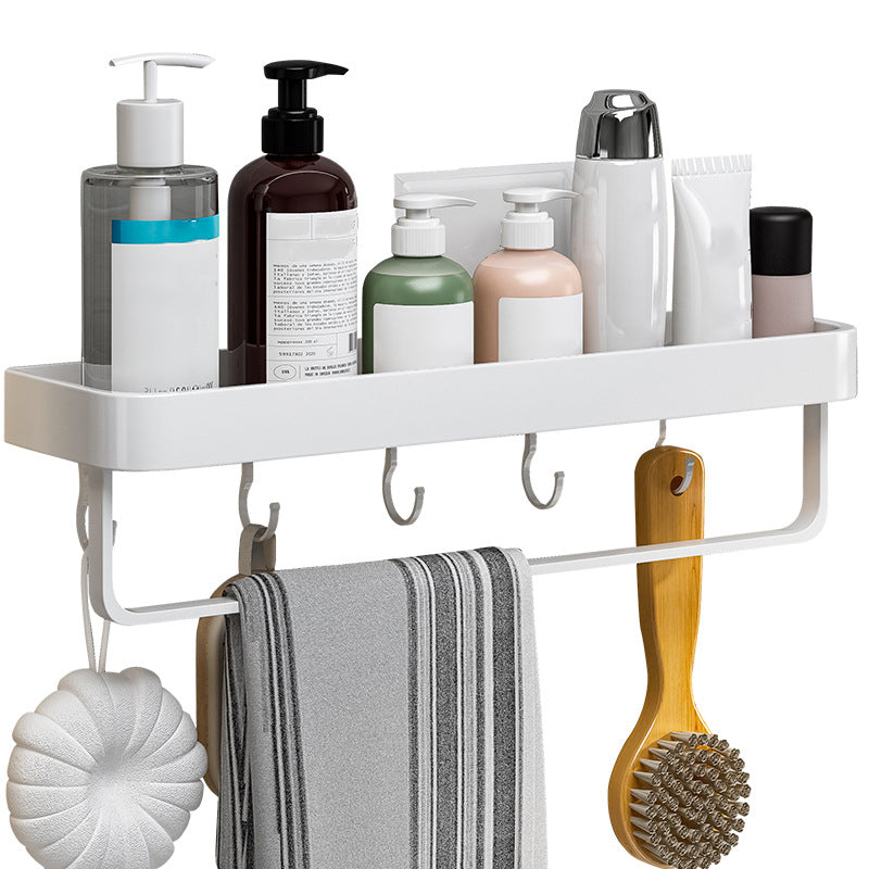 Contemporary Bathroom Accessory Set  Metal Bath Shelf in White