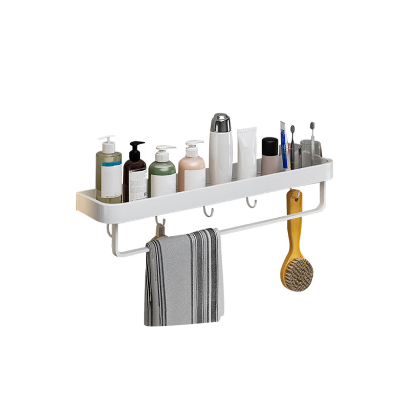 Contemporary Bathroom Accessory Set  Metal Bath Shelf in White