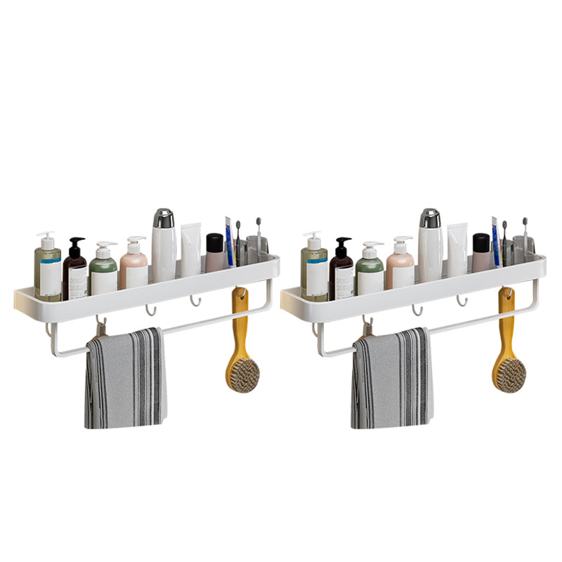 Contemporary Bathroom Accessory Set  Metal Bath Shelf in White