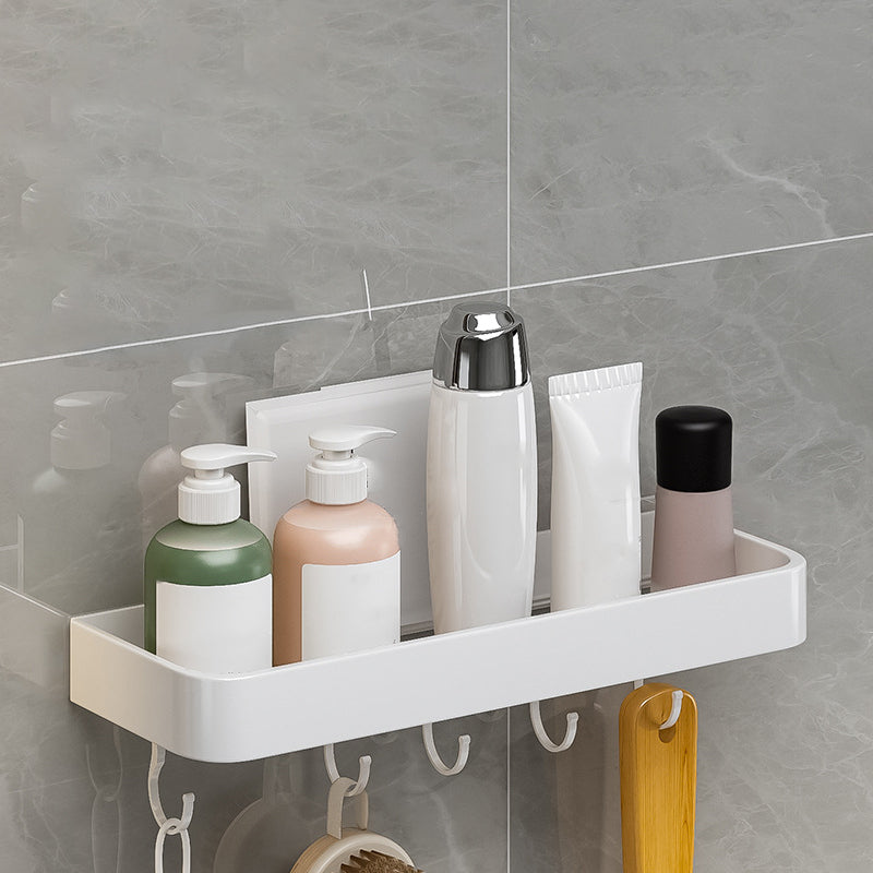 Contemporary Bathroom Accessory Set  Metal Bath Shelf in White