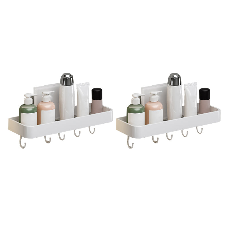 Contemporary Bathroom Accessory Set  Metal Bath Shelf in White