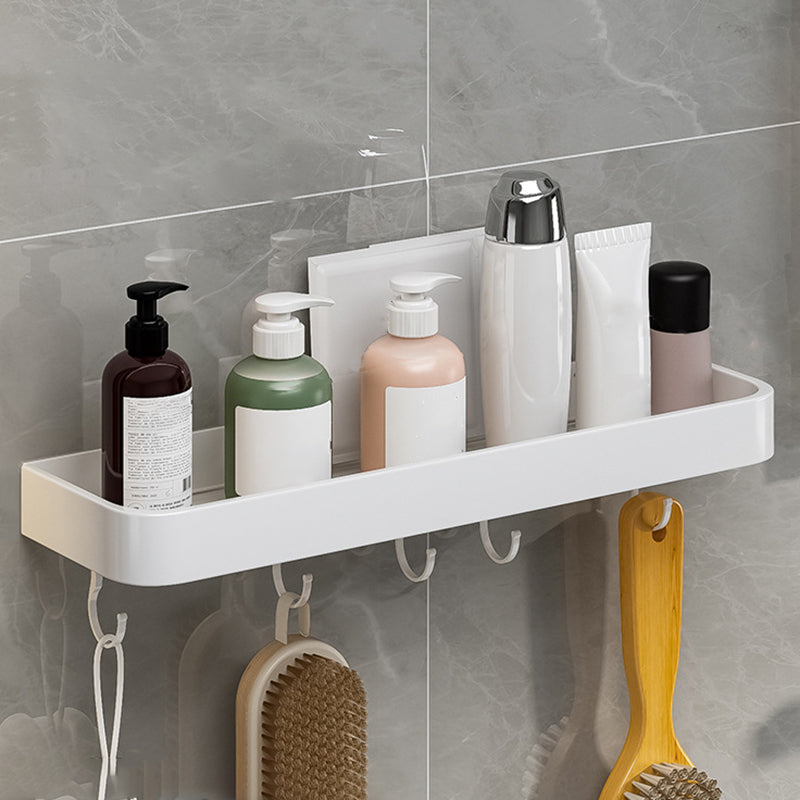 Contemporary Bathroom Accessory Set  Metal Bath Shelf in White