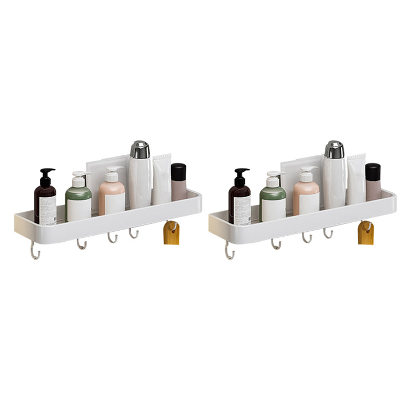 Contemporary Bathroom Accessory Set  Metal Bath Shelf in White