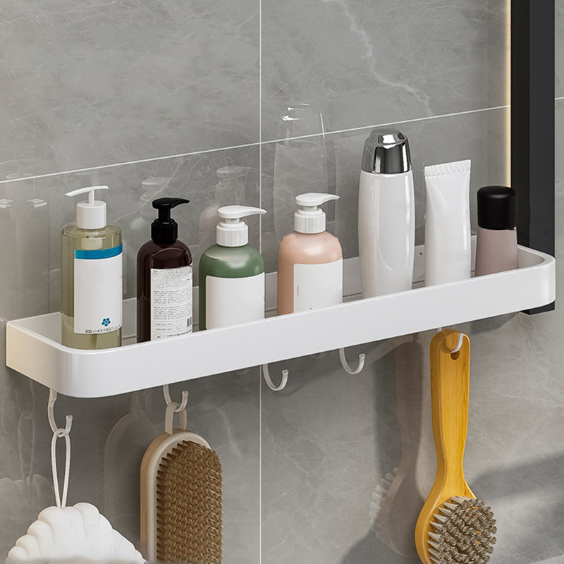 Contemporary Bathroom Accessory Set  Metal Bath Shelf in White