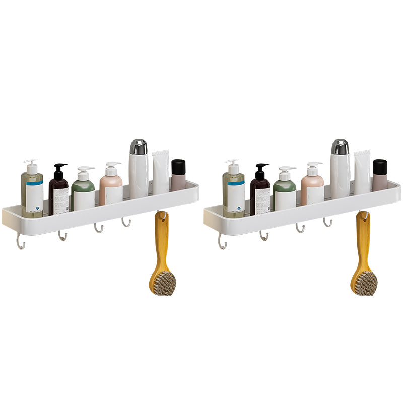 Contemporary Bathroom Accessory Set  Metal Bath Shelf in White