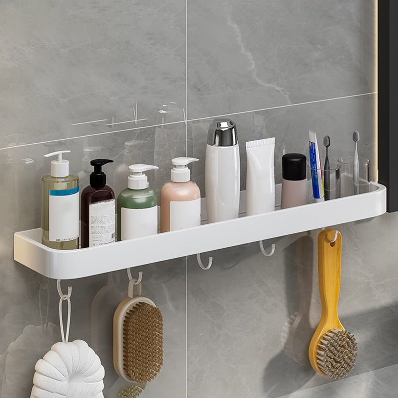 Contemporary Bathroom Accessory Set  Metal Bath Shelf in White