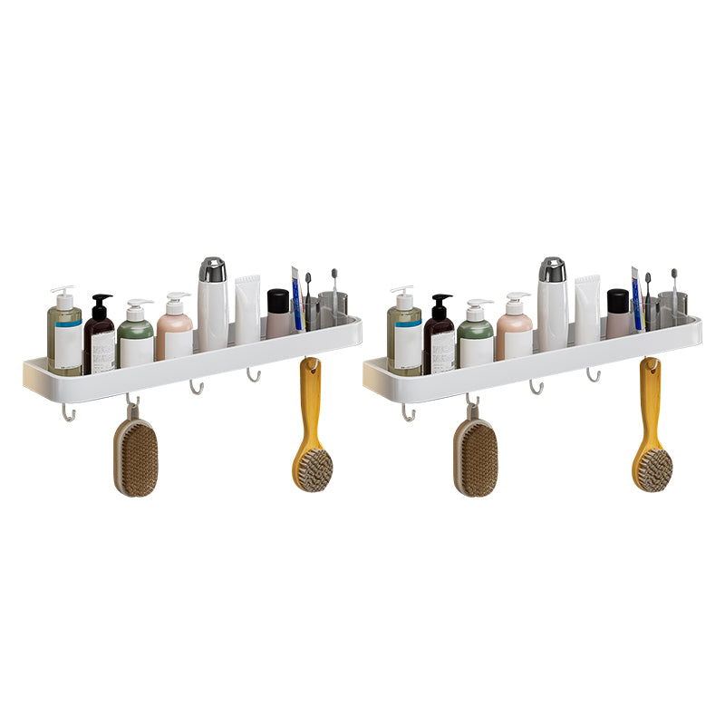 Contemporary Bathroom Accessory Set  Metal Bath Shelf in White