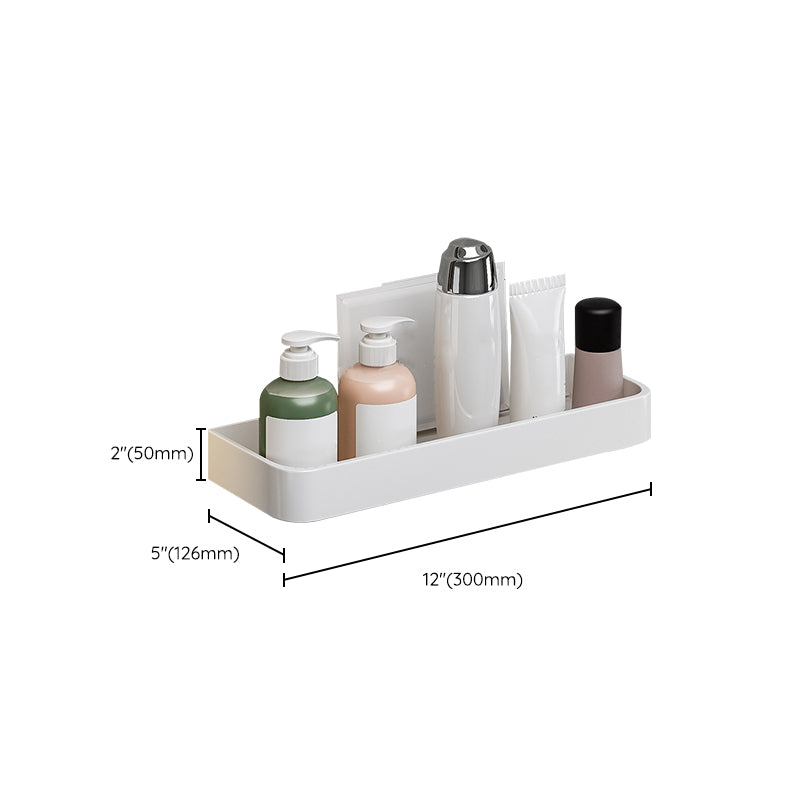 Contemporary Bathroom Accessory Set  Metal Bath Shelf in White