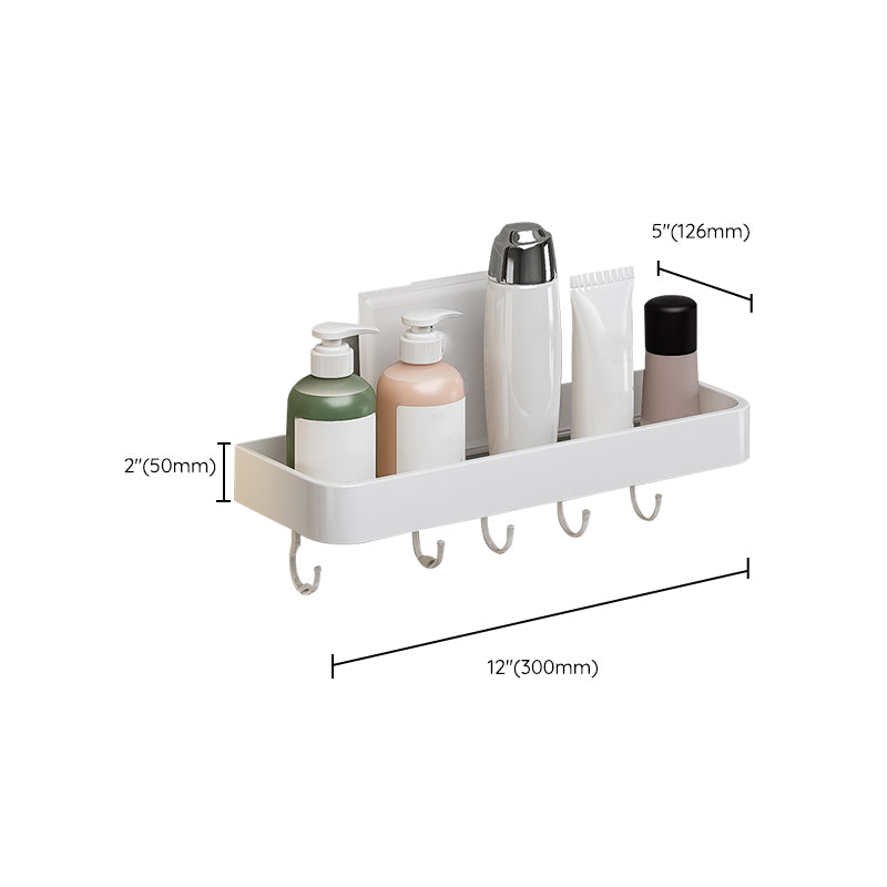 Contemporary Bathroom Accessory Set  Metal Bath Shelf in White