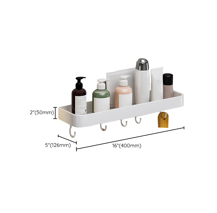 Contemporary Bathroom Accessory Set  Metal Bath Shelf in White