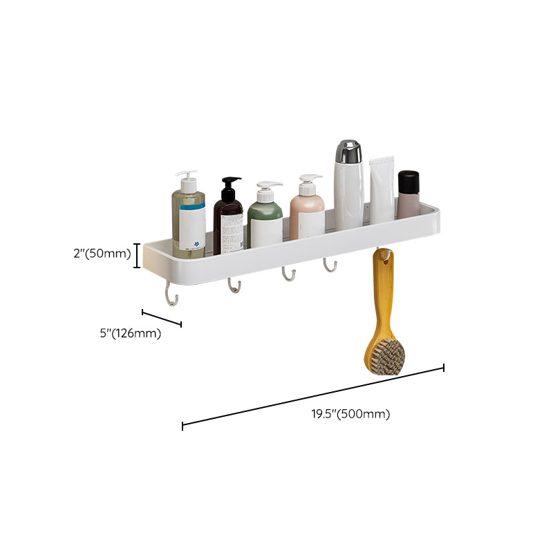 Contemporary Bathroom Accessory Set  Metal Bath Shelf in White