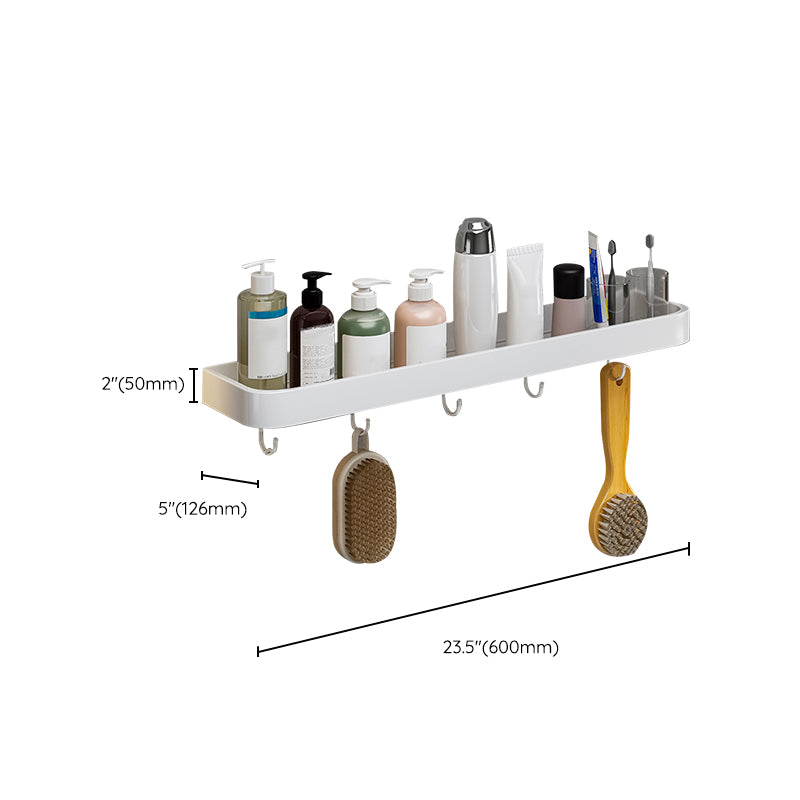 Contemporary Bathroom Accessory Set  Metal Bath Shelf in White