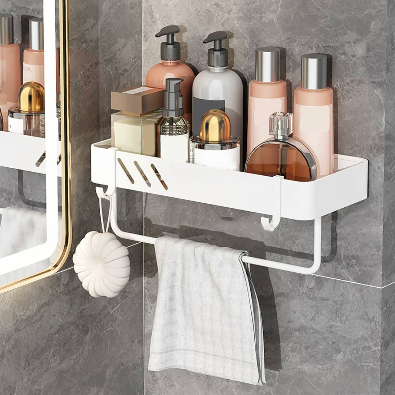 Modern White Bathroom Hardware Set Towel Bar Bath Shelf Bath Hardware Set