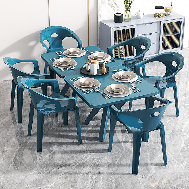 Plastic Contemporary Dining Table 28.3" Tall Square Dining Table