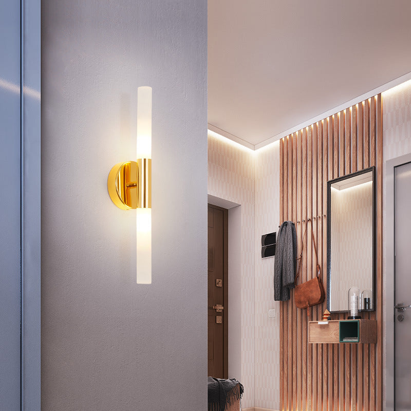 Modern Unique Shape Wall Mounted Light 2 Light Sconce Light Fixture in Gold for Washroom