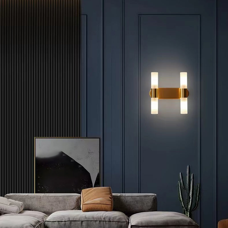 Unique Shape Wall Mounted Light Modern Sconce Light Fixture in Gold for Washroom