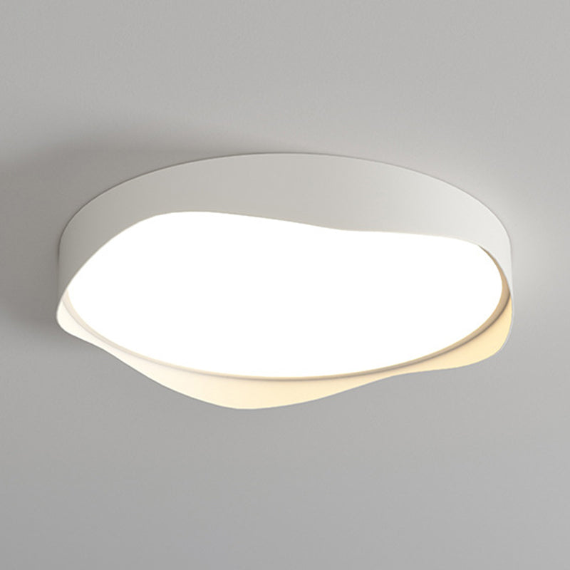 Contemporary LED Ceiling Lamp White Metal Indoor Flush Mount Lighting