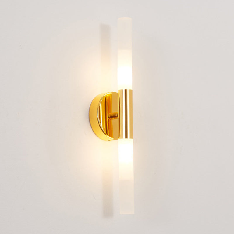 2 Light Unique Shape Wall Mounted Light Modern Sconce Light Fixture in Gold